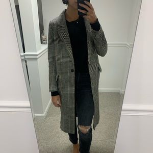 Plaid trench jacket